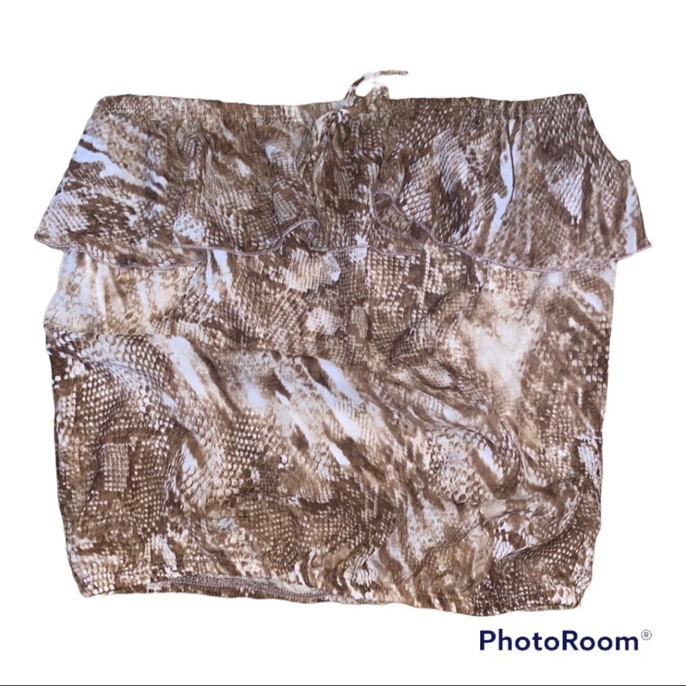Wet Seal Snake Skin Pattern Strapless Tube Top L